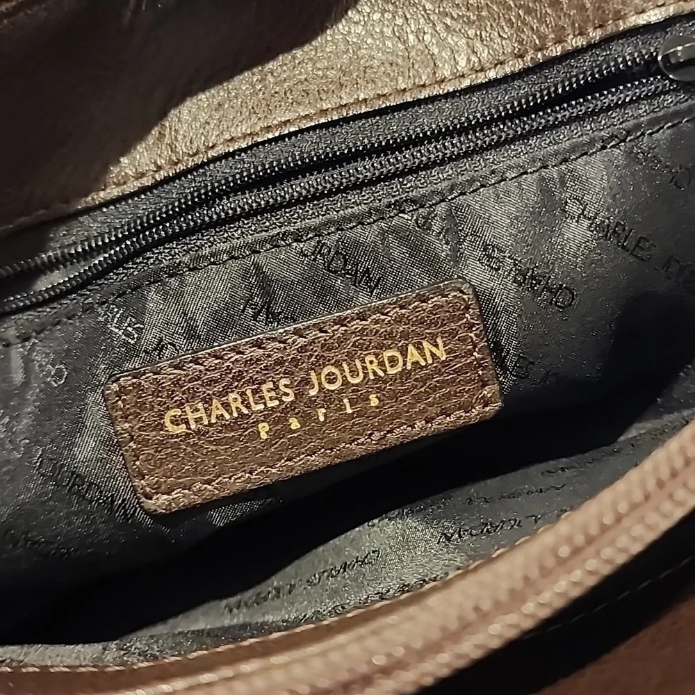 Charles Jourdan Paris hand bag dark brown